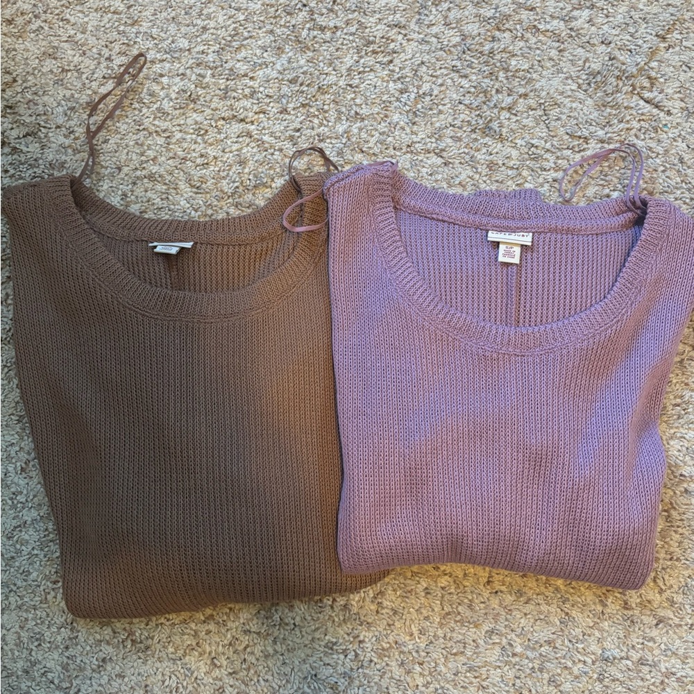 Cape Juby Brown and Lavender Sweater Duo